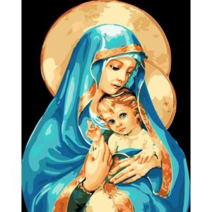 Mother of God with Child - Catholic Paint by Numbers