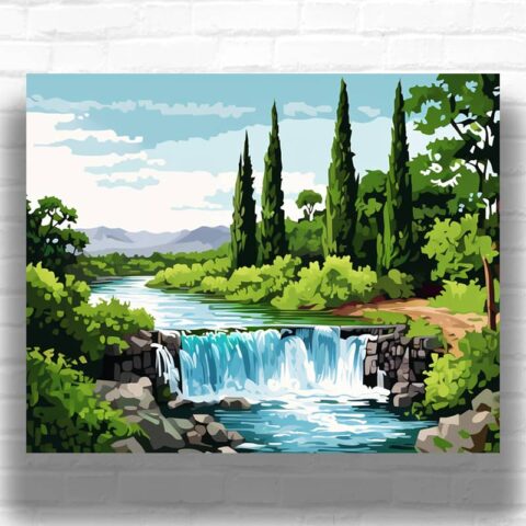 Amazing Mountain Valley - Landscape Paint by Numbers Kit