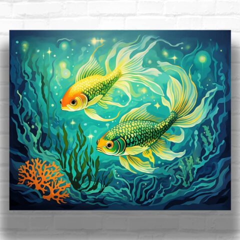 Aquarium Green Fish - Paint by Numbers Fish