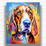 Basset Hound Colorful Dog - Dog Paint by Numbers