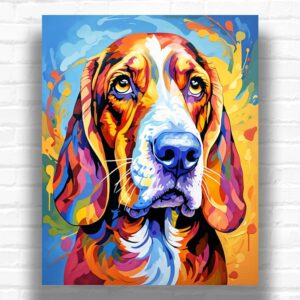 Basset Hound Colorful Dog - Dog Paint by Numbers