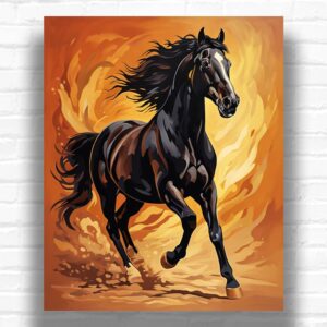 Black Horse - Horse Paint by Number Kit