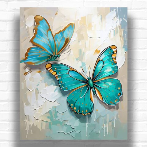 Blue Butterflies - Paint By Number Kit