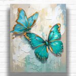 Blue Butterflies Paint by Numbers – Abstract Art