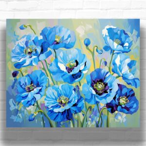 Blue Poppies - Flowers Paint by Numbers Kit