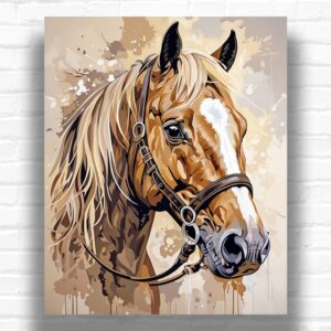 Brown Horse Portrait - Horse Paint by Number Kit