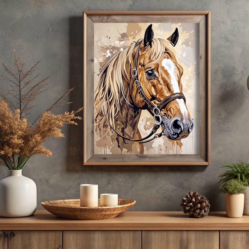 Brown Horse Portrait - Paint by Numbers