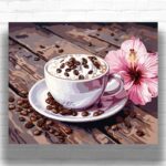 Cappuccino Coffee Paint by Numbers - Coffee Cup Still Life Art