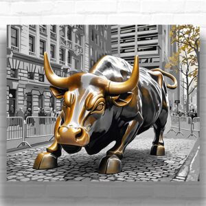 Charging Bull in New York - New York City Paint by Number