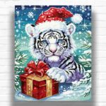 Christmas Baby Tiger - Paint by Numbers Christmas Baby Tiger - Paint by Numbers
