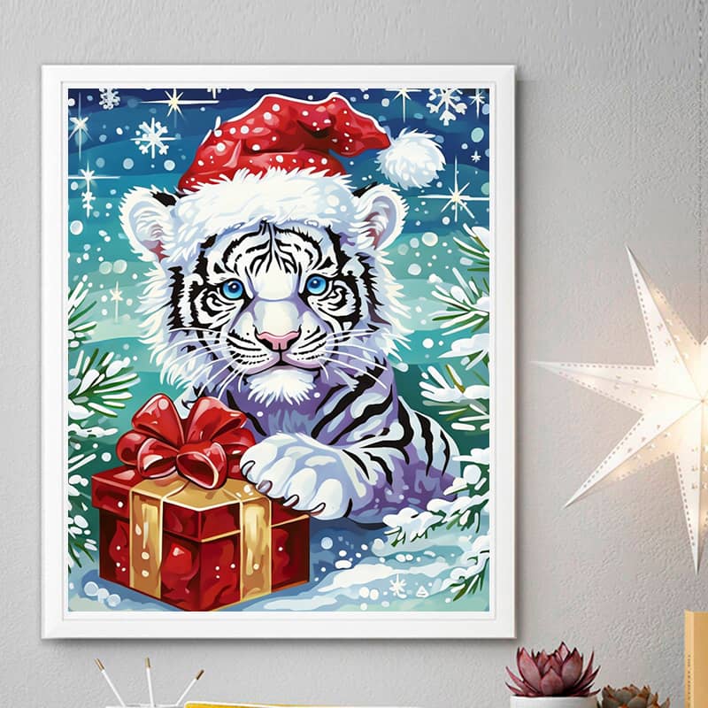 Christmas Baby Tiger - Paint by Numbers Kit
