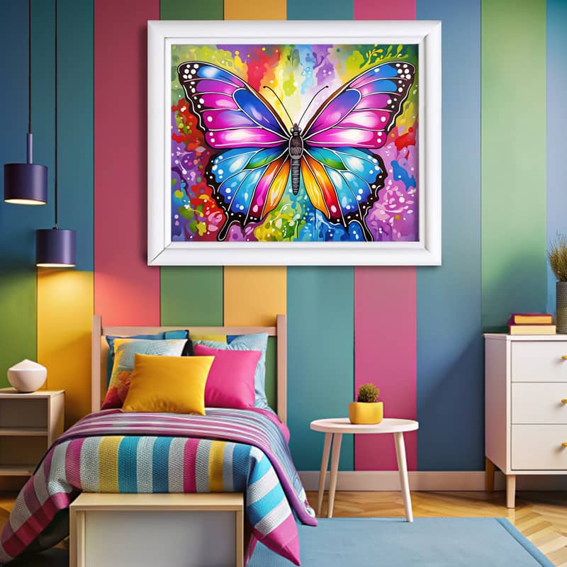 Colorful Butterfly - Paint by Number Kit