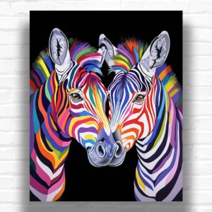 Colorful Zebras - Paint by Numbers Zebra