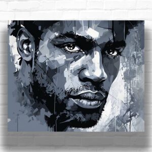Dark Face - Black and White Paint by Numbers for Adults