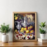 Fruits and Wine in Antique Vases - Still Life Paint by Numbers for Adults