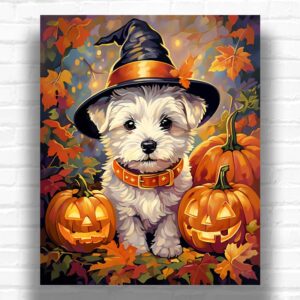 Funny Dog Halloween - Halloween Paint by Number