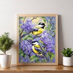 Great Tit on Blue Lilac Tree - Paint By Number for Adults