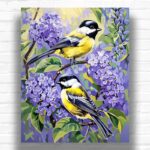Great Tit on Blue Lilac Tree - Paint By Numbers