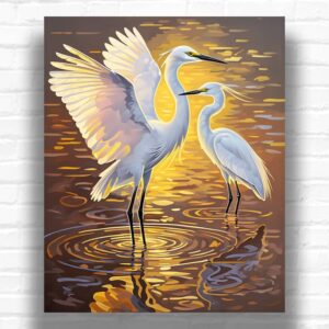Herons at Sunset - Paint By Number