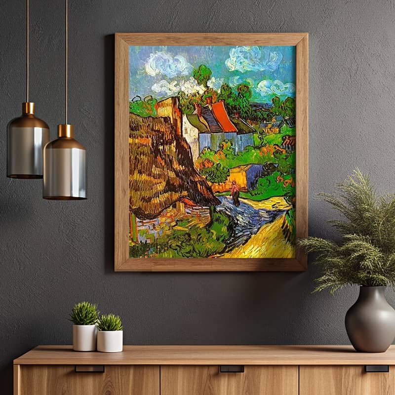 Houses in Auvers by Vincent Van Gogh 1890 – Paint by Number Famous Art