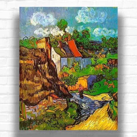 Houses in Auvers by Vincent Van Gogh 1890 – Paint by Numbers Famous Art