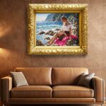 Lady on the Rocky Coast near Sea - Paint by Numbers Kits