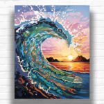Ocean Surfing Wave - Paint by Number Ocean Wave