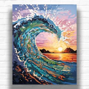 Ocean Surfing Wave - Paint by Number Ocean Wave
