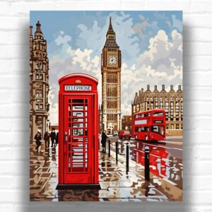 Phone Booth and London Big Ben - Paint by Number Kit