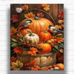 Pumpkin and Birds - Paint by Numbers Pumpkin and Birds - Paint by Numbers