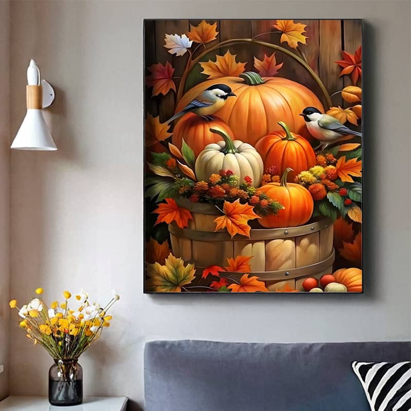 Pumpkin and Birds - Paint by Numbers Kit