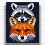 Raccoon and Fox - Paint by Numbers Kits