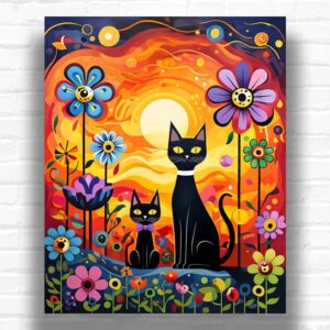 Sun and Cats - Paint by Number Kit