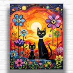 Sun and Cats Paint by Numbers – Feline Sunset Art