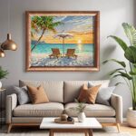 Tropical Island Beach - Beach Scene Paint by Number