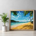 Tropical Paradise Beach - Paint by Numbers Beach Scene