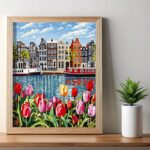 Tulips in Amsterdam - Paint by Number Cityscapes