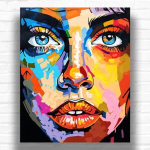 Abstract Colorful Woman Face - Paint by Numbers Abstract Woman