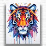 Abstract Triangle Tiger - Paint by Numbers Abstract