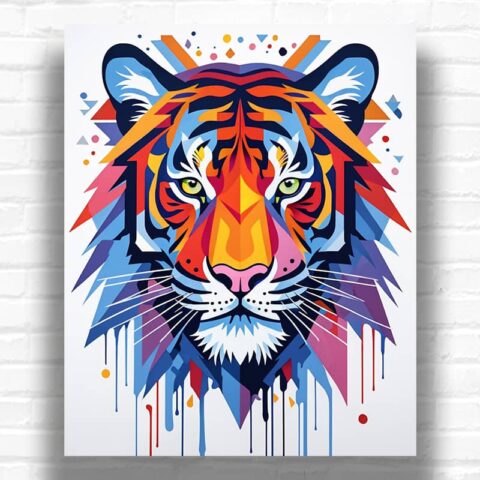 Abstract Triangle Tiger - Paint by Numbers Abstract