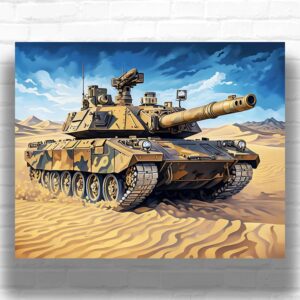 Battle Tank in Dunes - Paint by Numbers Kit