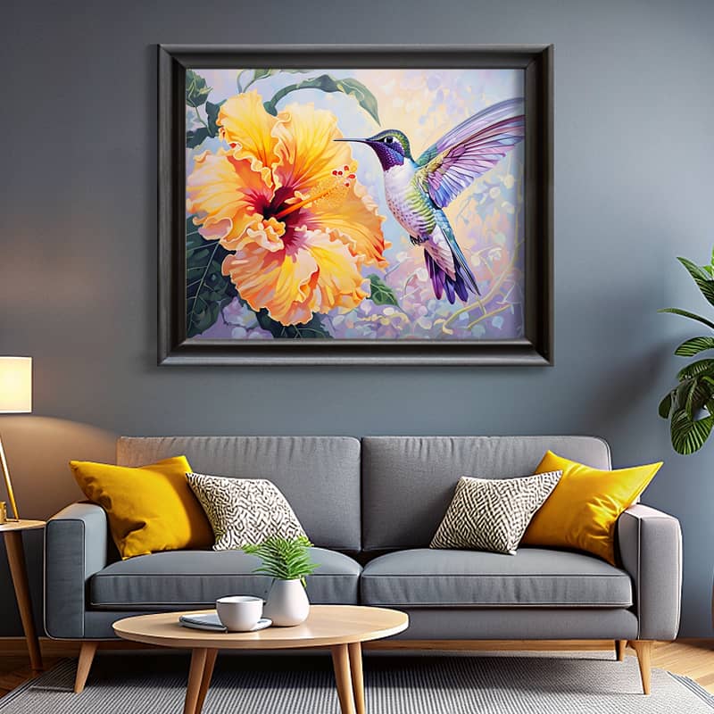 Blue Hummingbird - Paint by Number