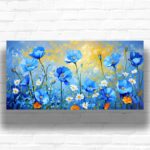 Blue Poppies Painting Paint by Numbers Kit – Large Floral Canvas