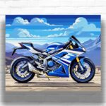Blue Sport Motorbike - Paint by Numbers Motorcycle