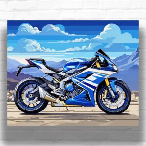 Blue Sport Motorbike - Paint by Numbers Motorcycle