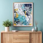 Blue Yellow Lines Abstract Art - Modern Abstract Paint by Numbers