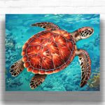 Brown Sea Turtle - Turtle Paint by Numbers for Adults