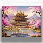 Cherry Blossom Temple - Paint by Numbers Kit