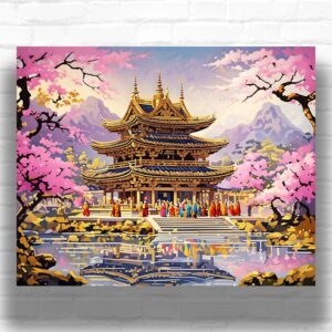 Cherry Blossom Temple - Paint by Numbers Kit