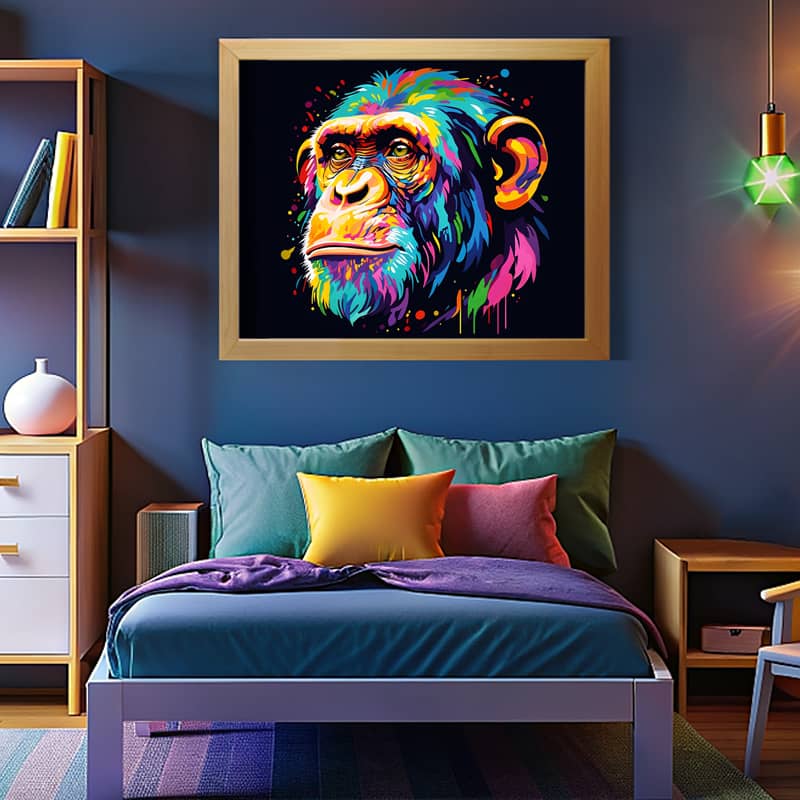 Colorful Chimp - Paint by Numbers